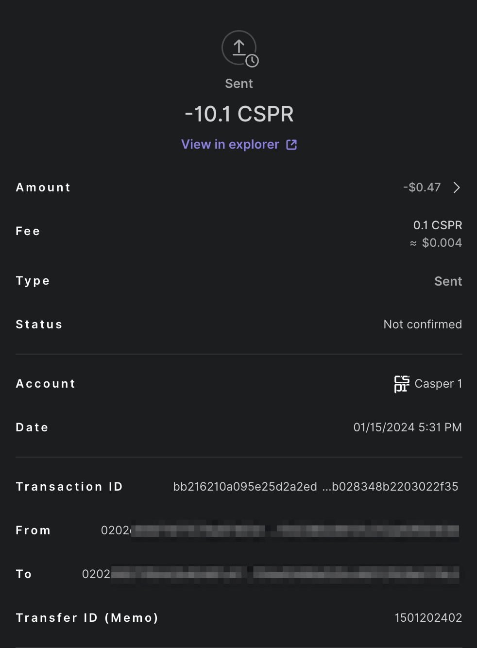 Transaction details